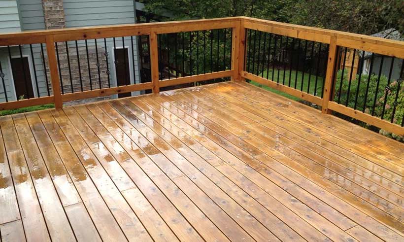 After deck washing service.